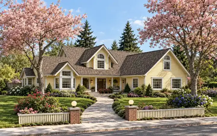 Traditional house plans 33-586 - front exterior, 2,811 sq ft, 4 bed, 2 bath house plans | Monster House Plans