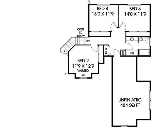Upper/Second Floor Plan: 33-586