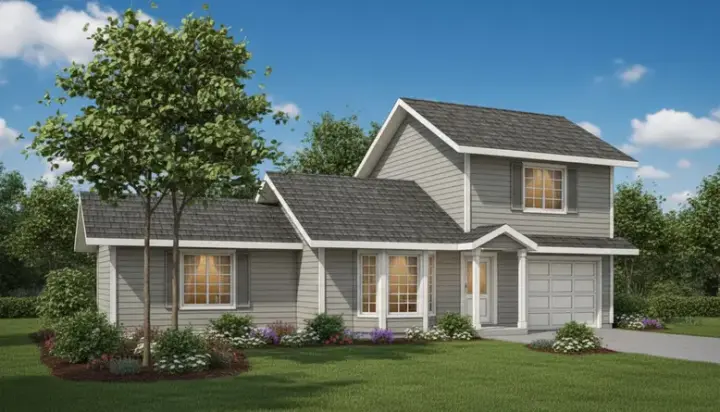 Traditional house plans 33-598 - front exterior, 1,252 sq ft, 3 bed, 2 bath house plans | Monster House Plans