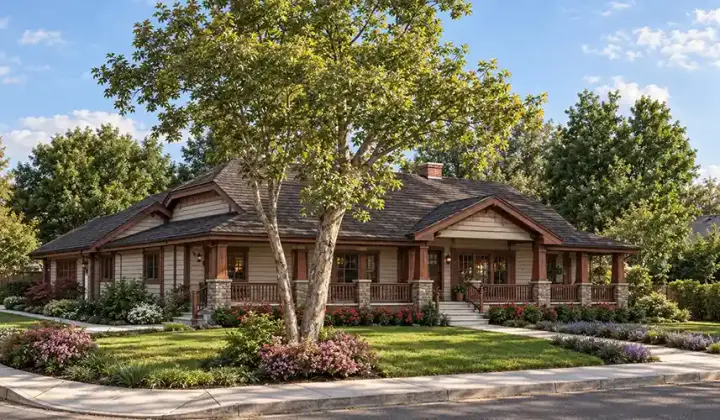 Country house plans 33-607 - front exterior, 3,128 sq ft, 3 bed, 2 bath house plans | Monster House Plans