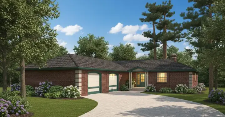 Traditional house plans 33-610 - front exterior, 1,776 sq ft, 3 bed, 3 bath house plans | Monster House Plans