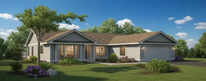 Traditional house plans 33-611 - front exterior, 1,777 sq ft, 3 bed, 2 bath house plans | Monster House Plans