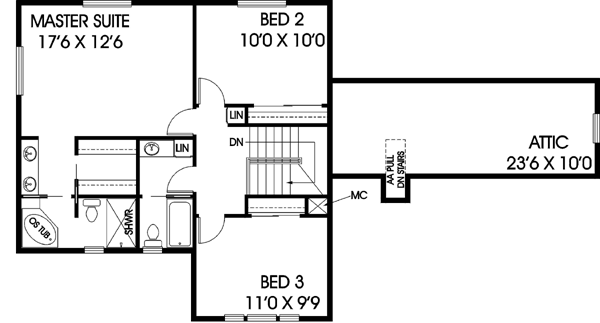 Upper/Second Floor Plan: 33-618