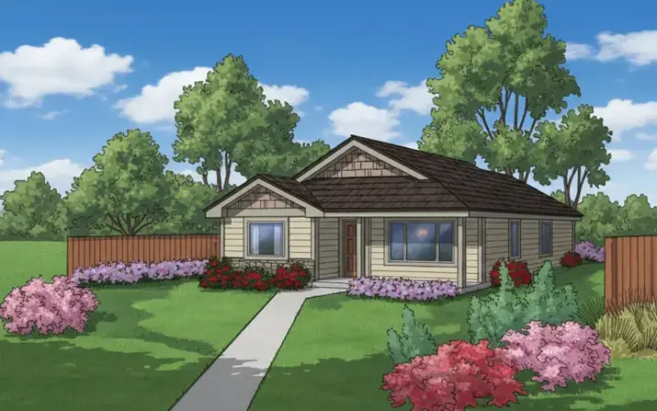 Traditional house plans 33-628 - front exterior, 1,510 sq ft, 3 bed, 2 bath house plans | Monster House Plans