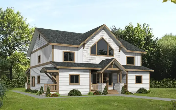 Country house plans 34-154 - front exterior, 3,674 sq ft, 3 bed, 2 bath house plans | Monster House Plans