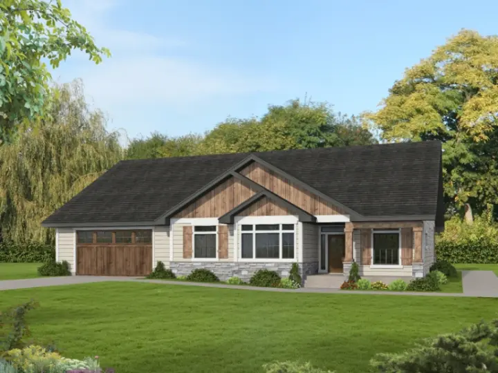Traditional house plans 34-174 - front exterior, 2,212 sq ft, 4 bed, 2 bath house plans | Monster House Plans