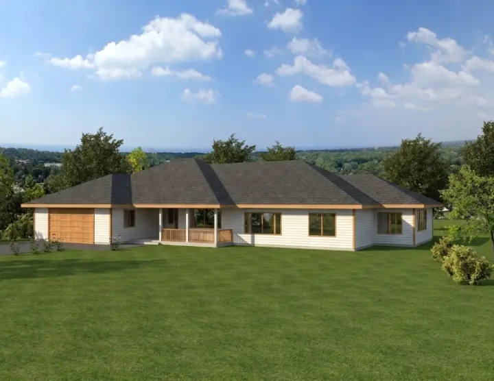 Ranch house plans 34-181 - front exterior, 2,912 sq ft, 3 bed, 2 bath house plans | Monster House Plans