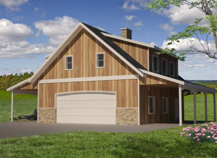 Accessory Dwelling Unit house plans 34-231 - front exterior, 1,316 sq ft, 2 bed, 1 bath house plans | Monster House Plans