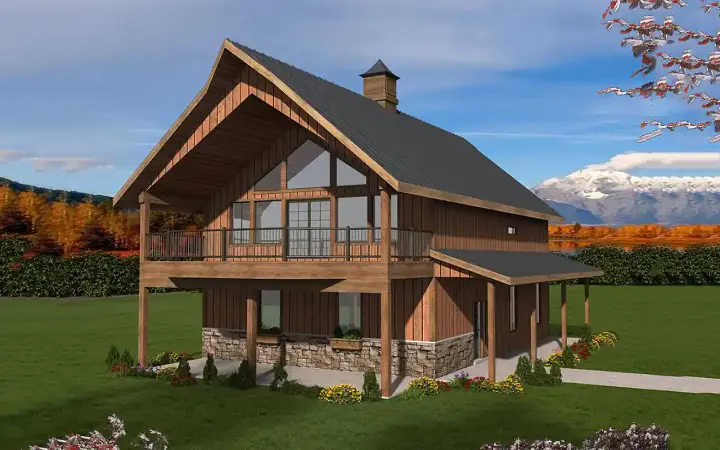 Country house plans 34-655 - front exterior, 1,588 sq ft, 2 bed, 2 bath house plans | Monster House Plans