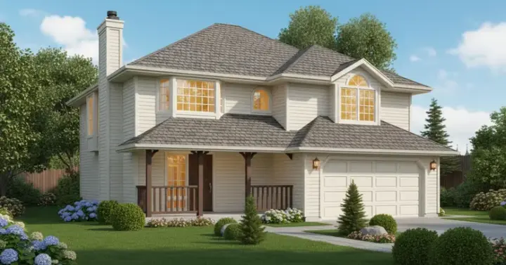 Northwest house plans 35-101 - front exterior, 1,404 sq ft, 3 bed, 2 bath house plans | Monster House Plans