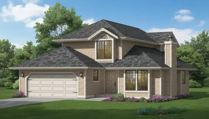 Northwest house plans 35-102 - front exterior, 1,712 sq ft, 3 bed, 2 bath house plans | Monster House Plans