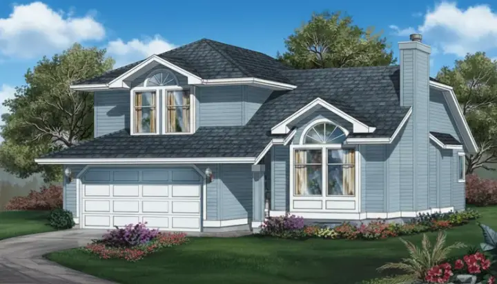 Northwest house plans 35-103 - front exterior, 1,710 sq ft, 3 bed, 2 bath house plans | Monster House Plans