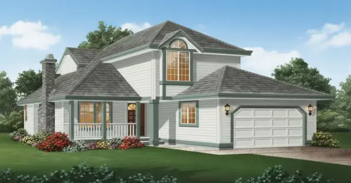 Traditional house plans 35-107 - front exterior, 1,979 sq ft, 3 bed, 2 bath house plans | Monster House Plans