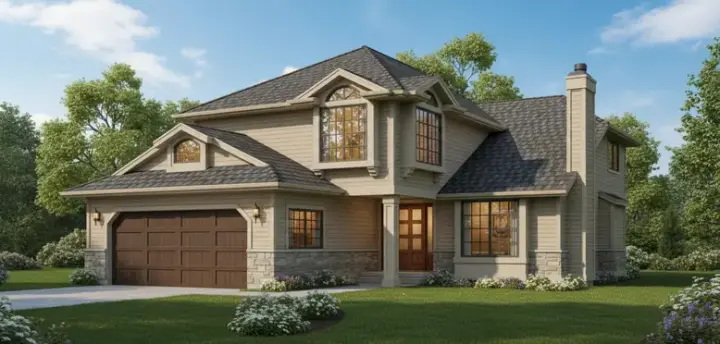 Northwest house plans 35-108 - front exterior, 2,035 sq ft, 3 bed, 2 bath house plans | Monster House Plans