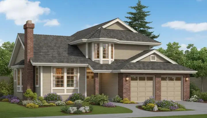 Northwest house plans 35-110 - front exterior, 2,040 sq ft, 3 bed, 2 bath house plans | Monster House Plans
