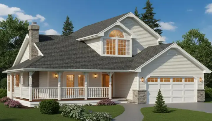 Traditional house plans 35-111 - front exterior, 2,166 sq ft, 3 bed, 2 bath house plans | Monster House Plans