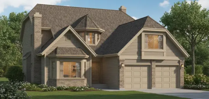 European house plans 35-119 - front exterior, 2,566 sq ft, 4 bed, 2 bath house plans | Monster House Plans