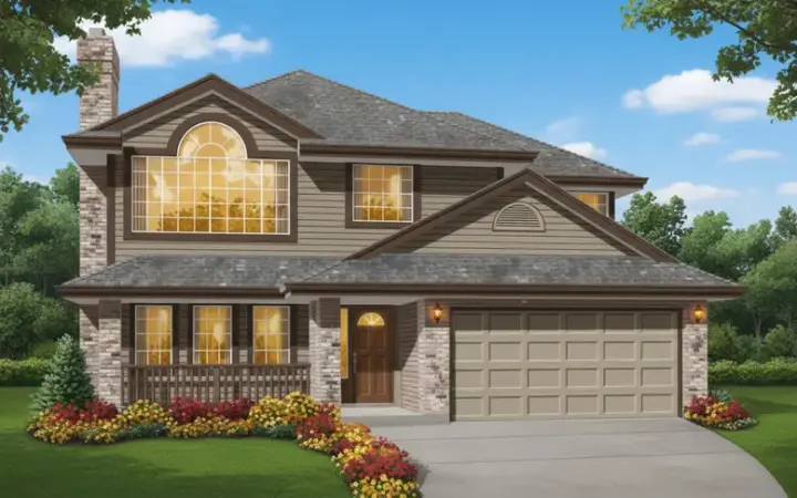 Traditional house plans 35-124 - front exterior, 1,341 sq ft, 3 bed, 2 bath house plans | Monster House Plans