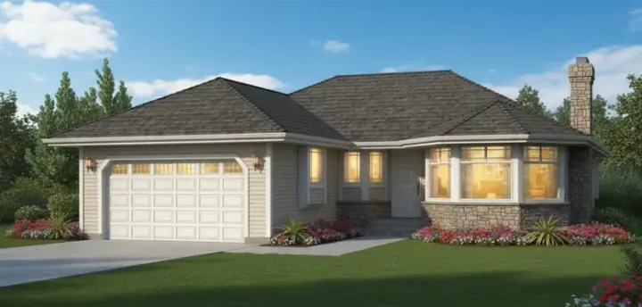 Traditional house plans 35-126 - front exterior, 1,511 sq ft, 3 bed, 2 bath house plans | Monster House Plans