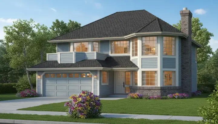 Northwest house plans 35-131 - front exterior, 1,412 sq ft, 3 bed, 2 bath house plans | Monster House Plans