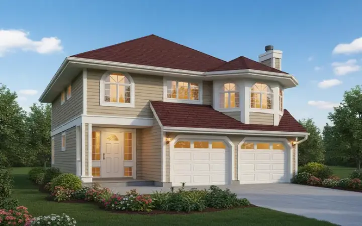 Northwest house plans 35-132 - front exterior, 1,529 sq ft, 3 bed, 2 bath house plans | Monster House Plans