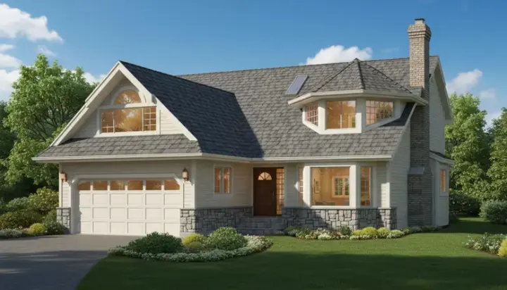 Northwest house plans 35-142 - front exterior, 2,215 sq ft, 3 bed, 3 bath house plans | Monster House Plans