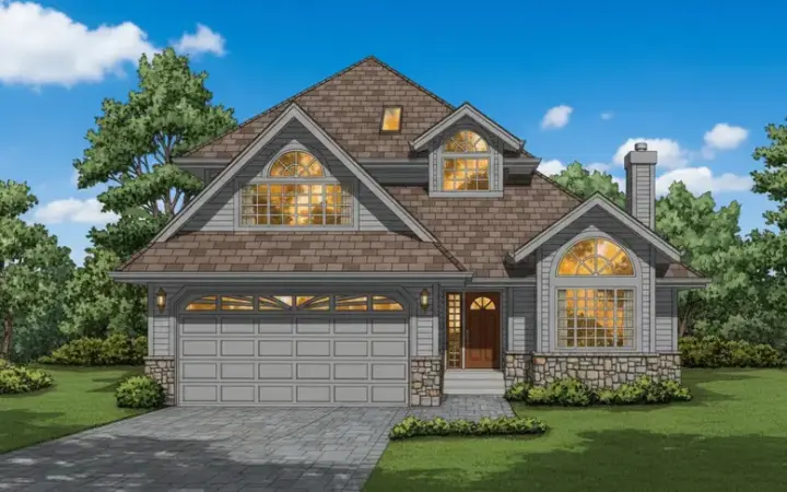 Traditional house plans 35-143 - front exterior, 2,109 sq ft, 3 bed, 2 bath house plans | Monster House Plans