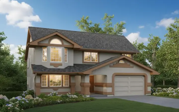 Southwest house plans 35-144 - front exterior, 1,202 sq ft, 3 bed, 2 bath house plans | Monster House Plans