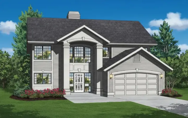 Traditional house plans 35-146 - front exterior, 1,368 sq ft, 3 bed, 2 bath house plans | Monster House Plans
