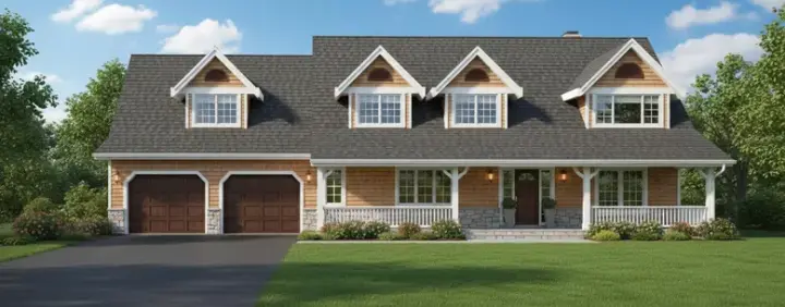 Country house plans 35-156 - front exterior, 2,409 sq ft, 5 bed, 3 bath house plans | Monster House Plans
