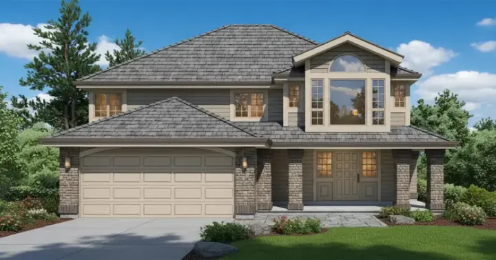 Northwest house plans 35-157 - front exterior, 1,522 sq ft, 3 bed, 2 bath house plans | Monster House Plans