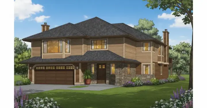 Traditional house plans 35-160 - front exterior, 2,111 sq ft, 3 bed, 2 bath house plans | Monster House Plans