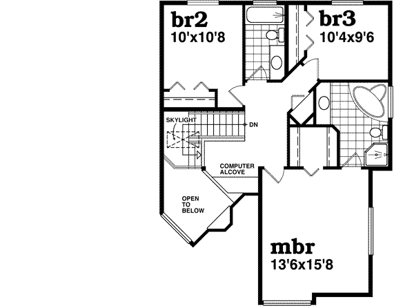 Upper/Second Floor Plan: 35-165