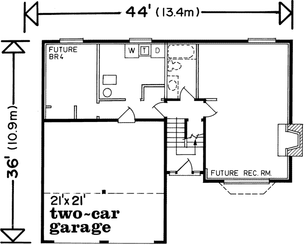 Lower Floor Plan: 35-166