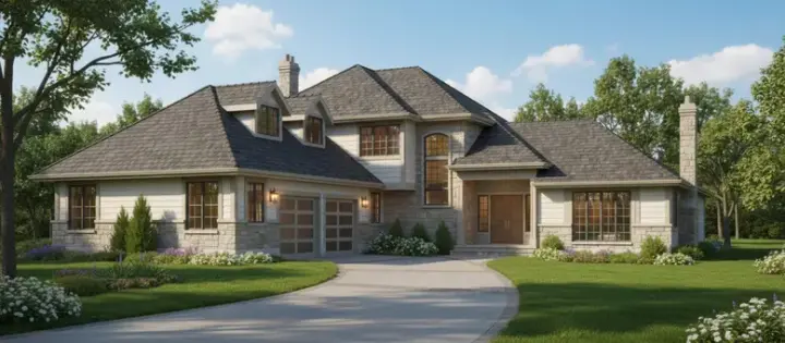 Traditional house plans 35-168 - front exterior, 3,125 sq ft, 3 bed, 2 bath house plans | Monster House Plans