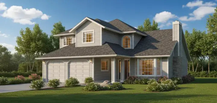 Northwest house plans 35-173 - front exterior, 1,706 sq ft, 3 bed, 2 bath house plans | Monster House Plans