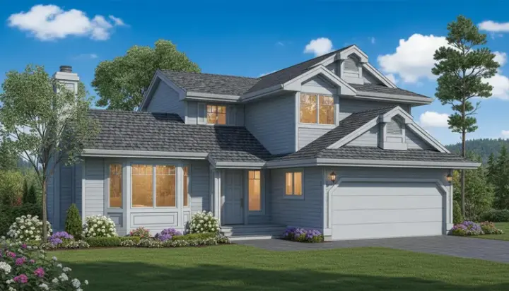 Northwest house plans 35-181 - front exterior, 1,522 sq ft, 3 bed, 2 bath house plans | Monster House Plans