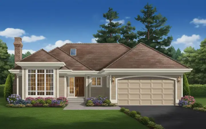 Northwest house plans 35-183 - front exterior, 1,678 sq ft, 3 bed, 2 bath house plans | Monster House Plans