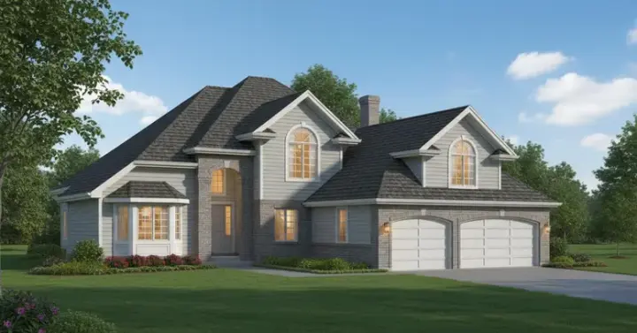 Traditional house plans 35-190 - front exterior, 2,575 sq ft, 3 bed, 3 bath house plans | Monster House Plans