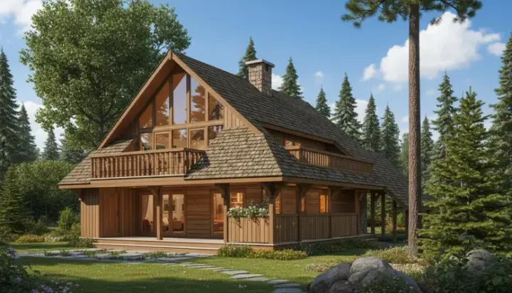 Contemporary house plans 35-194 - front exterior, 1,708 sq ft, 4 bed, 1 bath house plans | Monster House Plans