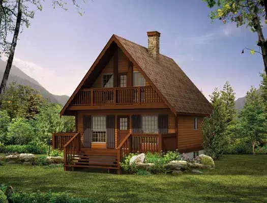Cottage house plans 35-198 - front exterior, 1,073 sq ft, 3 bed, 1 bath house plans | Monster House Plans