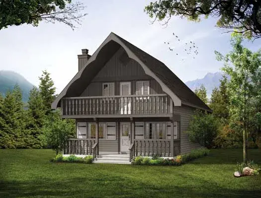 Cottage house plans 35-203 - front exterior, 1,286 sq ft, 3 bed, 2 bath house plans | Monster House Plans