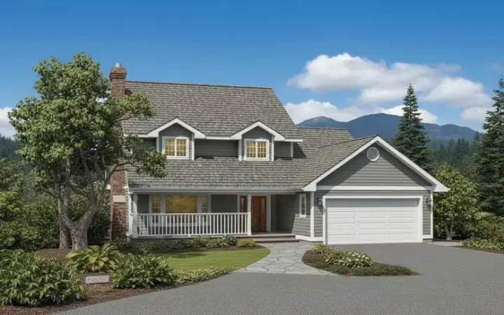 Country house plans 35-233 - front exterior, 2,137 sq ft, 4 bed, 2 bath house plans | Monster House Plans