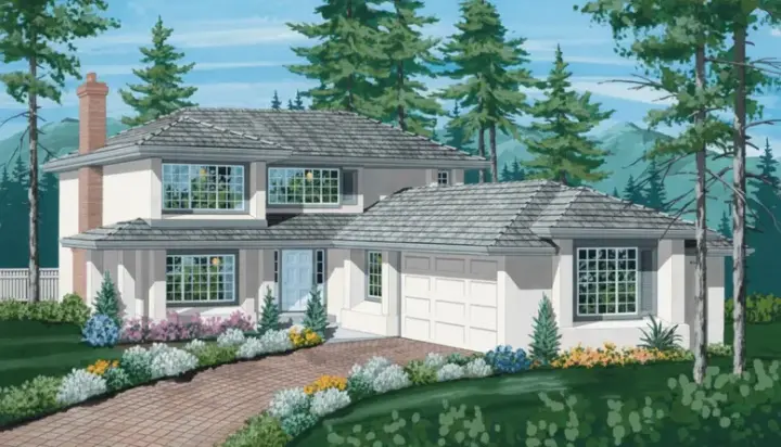 Sunbelt house plans 35-234 - front exterior, 2,090 sq ft, 3 bed, 2 bath house plans | Monster House Plans