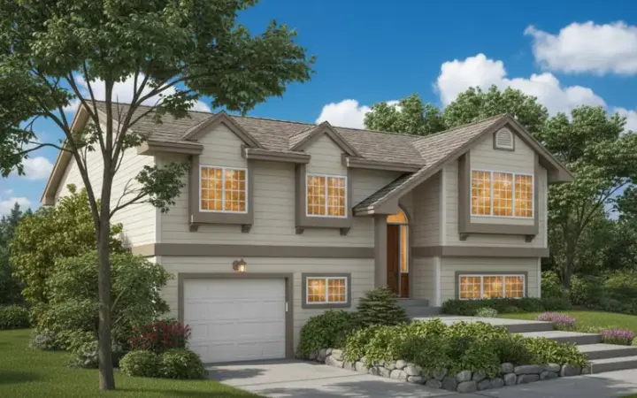 Northwest house plans 35-236 - front exterior, 1,047 sq ft, 3 bed, 2 bath house plans | Monster House Plans