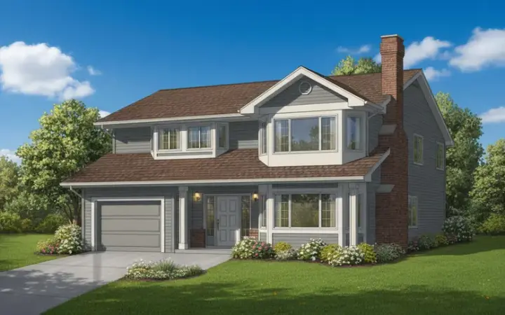 Traditional house plans 35-239 - front exterior, 1,396 sq ft, 3 bed, 2 bath house plans | Monster House Plans