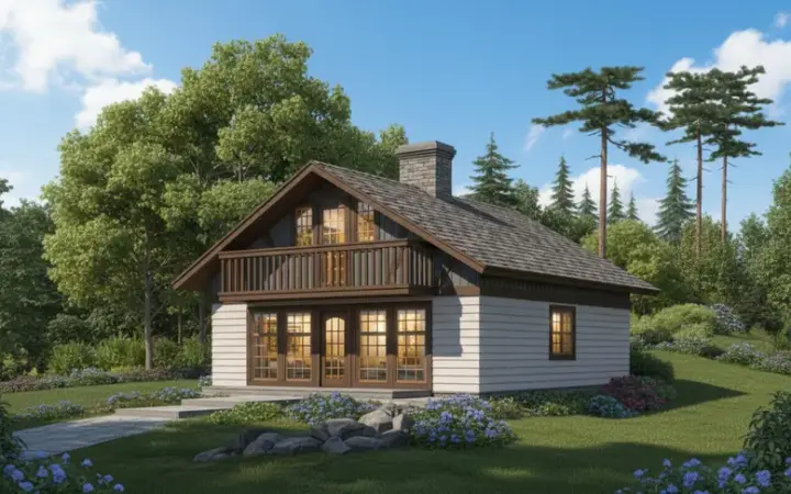 Country house plans 35-240 - front exterior, 1,078 sq ft, 3 bed, 1 bath house plans | Monster House Plans