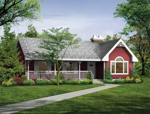 Country house plans 35-243 - front exterior, 1,475 sq ft, 3 bed, 2 bath house plans | Monster House Plans