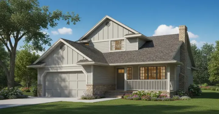 Traditional house plans 35-244 - front exterior, 1,555 sq ft, 3 bed, 2 bath house plans | Monster House Plans