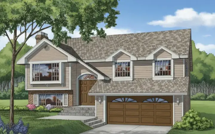 Traditional house plans 35-253 - front exterior, 1,100 sq ft, 3 bed, 1 bath house plans | Monster House Plans